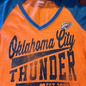 NBA Oklahoma City Thunder Womens Orange and Blue Tee